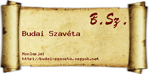 Budai Szavéta névjegykártya
